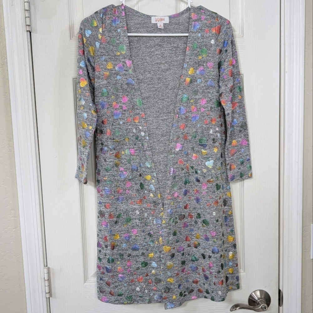 Girls Rainbow Heart Cardigan